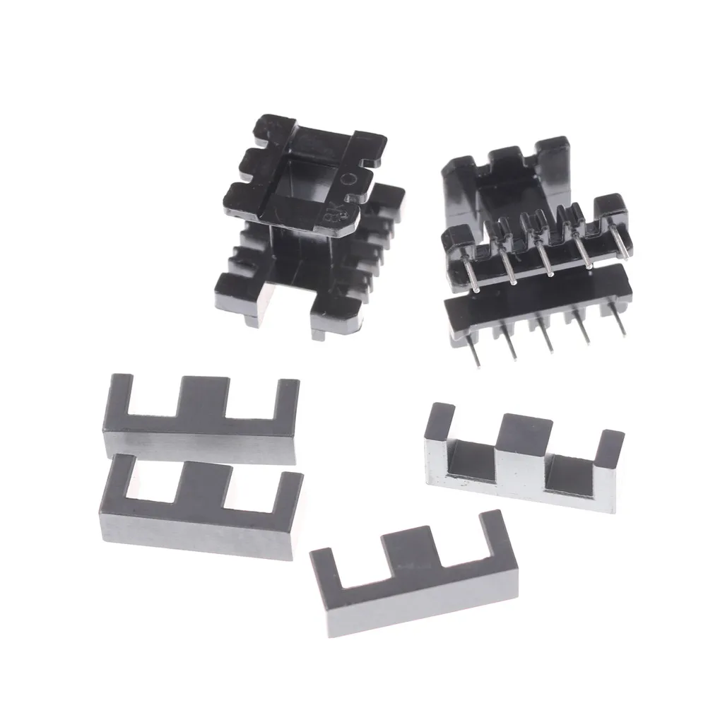

5Sets EE25 5+5pin Transformer Bobbin PC40 Ferrite Core Vertical 5SET =10 Ferrite Halves + 5 Bobbin