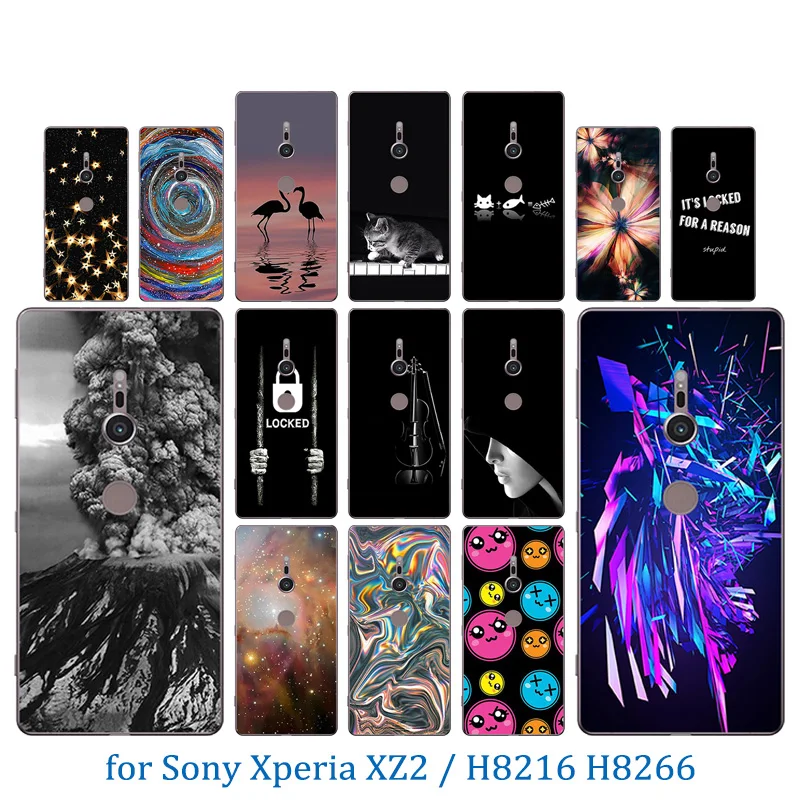 5 7 дюймов для sony Xperia XZ2 мягкий чехол телефона TPU H8216 H8266 H8296 вулканический узор XZ 2
