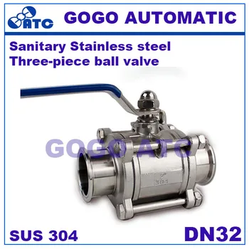 

Sanitary Stainless steel 304 O.D 38 MM three-piece ball valve quick-loading Quick Clamp type Food Grade ball valve