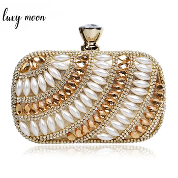 

High Quality Evening Clutch Bag Luxury Diamond Silver Gold Red Black Day Clutch Wedding Party Purse Chain Handbags W847