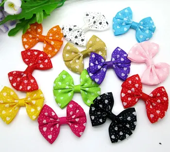 

30pcs Mixed Baby Satin Ribbon Heart Bowknot Hair Clips Applique DIY Craft Wedding Bow Tie Scrapbooking Decoration
