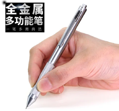 Esferográfica com Lápis de Cor Presente do Negócio Metal Multi função 3 Caneta Composto Caneta Estudante Escritório Caneta Caneta Criativa 1 Pçs e lote