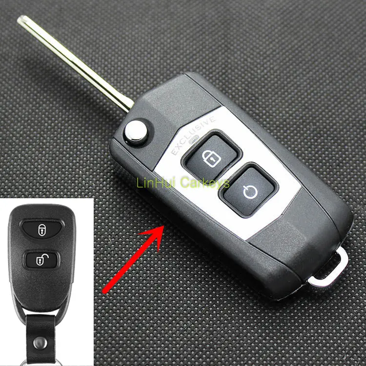 

PINECONE for HYUNDAI TUCSON Remote Key 2 Buttons Uncut Blade Modified Remote Blank Key Shell 1 PC
