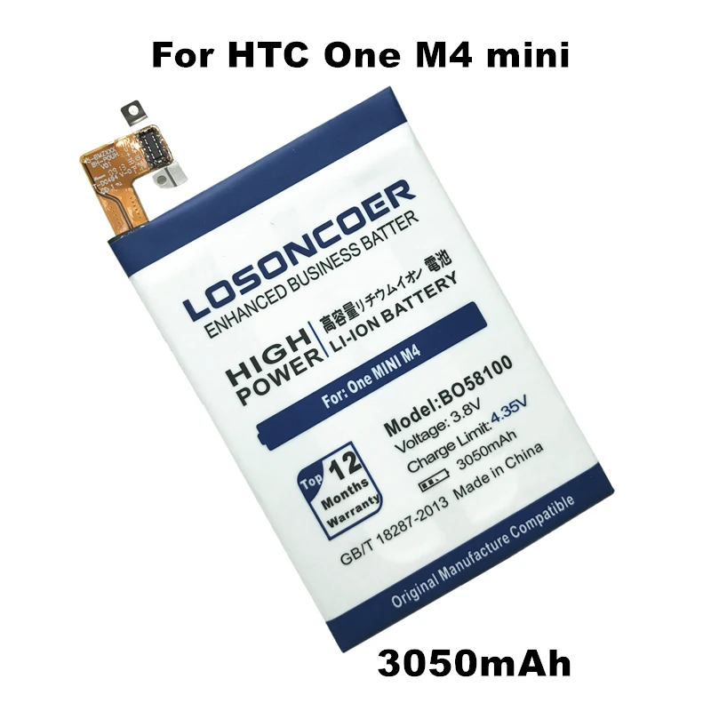 imágenes para BO58100 LOSONCOER 3050 mAh Batería para HTC Uno Mini 601E M4 Batería M 4 601 S 601N 603E Baterías imágenes para BO58100 LOSONCOER 3050 mAh Batería para HTC Uno Mini 601E M4 Batería M 4 601 S 601N 603E Baterías