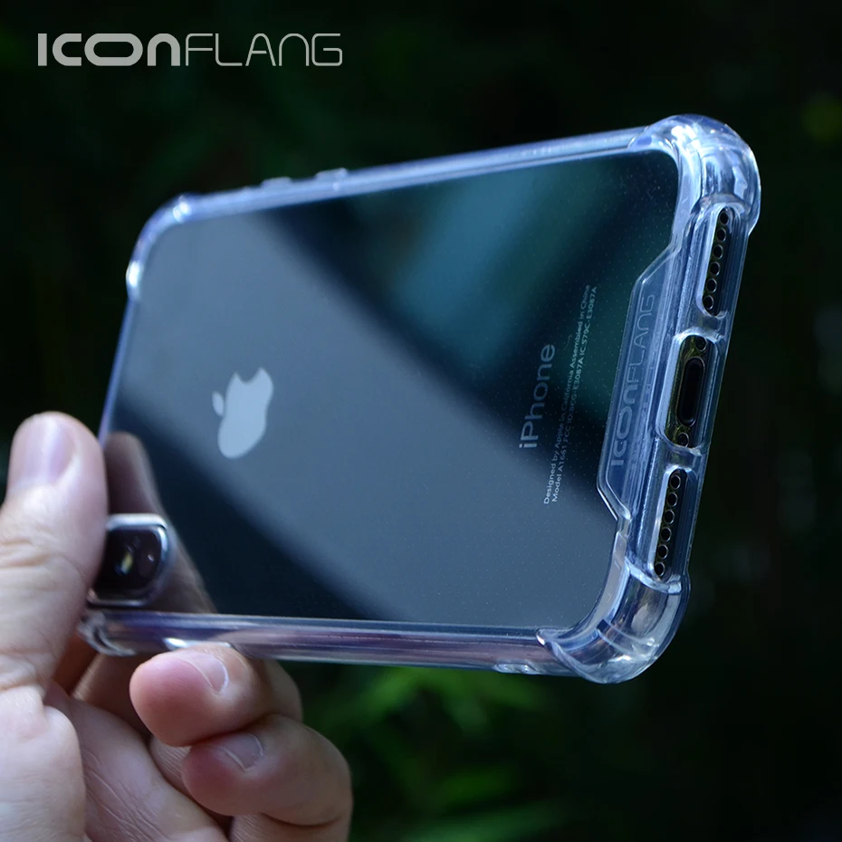 Противоударный чехол для iphone X 10 Etui прозрачный ТПУ бампер на Жесткий подушка