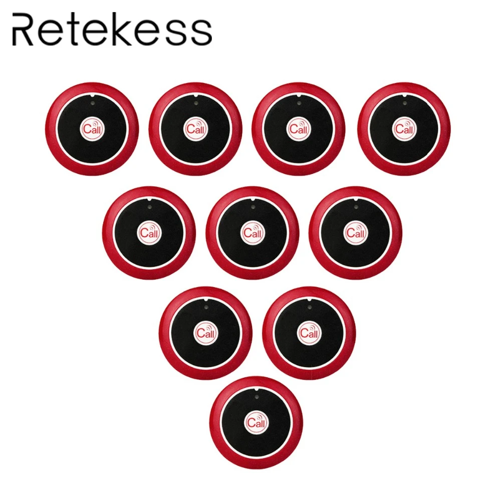 

10 pcs RETEKESS TD007 Wireless Restaurant Call Button one-key Waiter Service button Transmitter For Calling System Cafe Tea