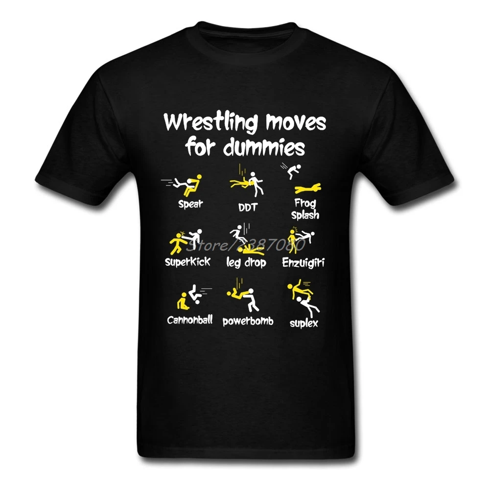 

Wrestling Moves For Dummies T Shirt Short Sleeve Men's Clothes New Style Rock 3XL Cotton Crewneck Men T-shirt
