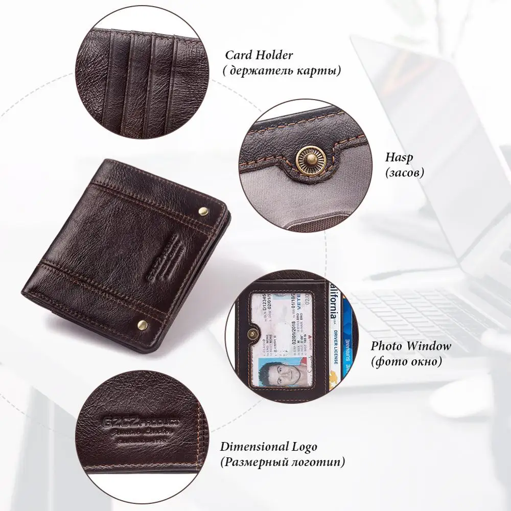 GZCZ ultra - thin Wallet Brand Design Genuine Leather RFID Men Wallets With Card Holder Fashion Slimline Male Short Mini Purse GZCZ ultra - thin Wallet Brand Design Genuine Leather RFID Men Wallets With Card Holder Fashion Slimline Male Short Mini Purse