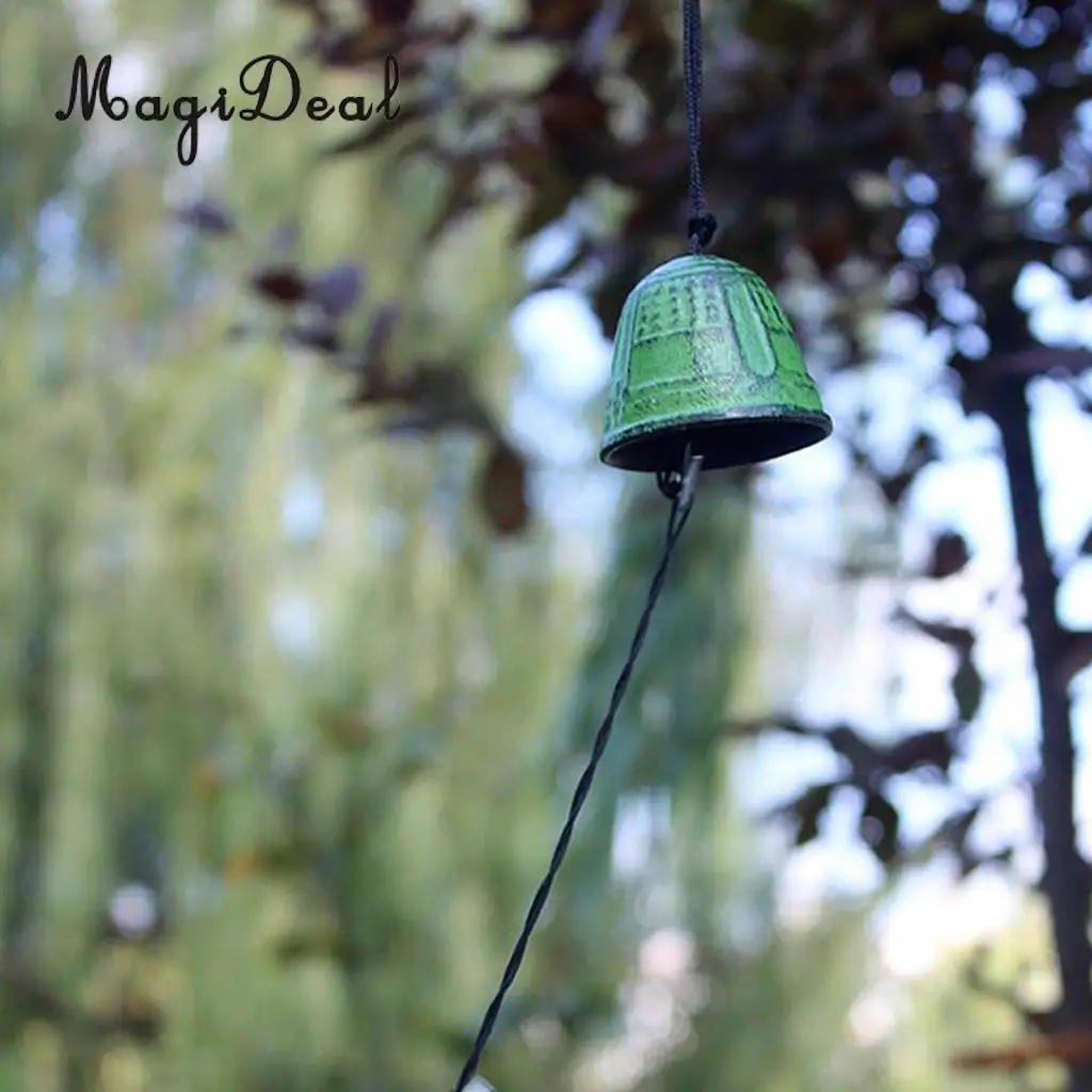 MagiDeal Traditiona Japanese Furin Wind Chime Nambu Cast  Iron bell Iwachu Bells  Flower-shaped 16