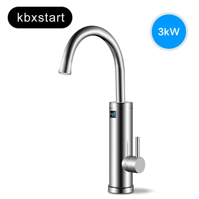 Best Price 220V Electric Water Heater Tap Stainless Steel 360 Degree Rotation Kitchen Faucet Instant Hot Water Heater Tap with Led Display