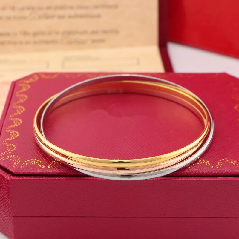 

Fashion High Quality Brand Tricyclic Bracelets & Bangles Stainless Steel Love Bangles For Women Men Pulseiras Feminina