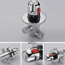 DN15(G1/2) термостатический смесительный клапан из латуни, Солнечный водонагреватель клапан, регулировка температуры смешивания воды термостатический смеситель