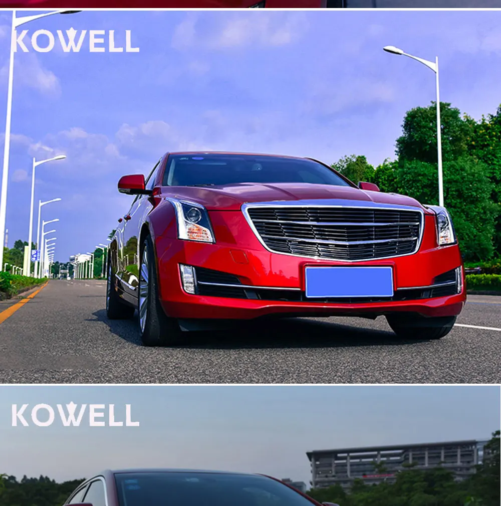 KOWELL автомобильный Стайлинг для Cadillac ATS фары ATS светодио дный фары DRL Bi Xenon объектив Высокий Низкий луч парковка противотуманная фара