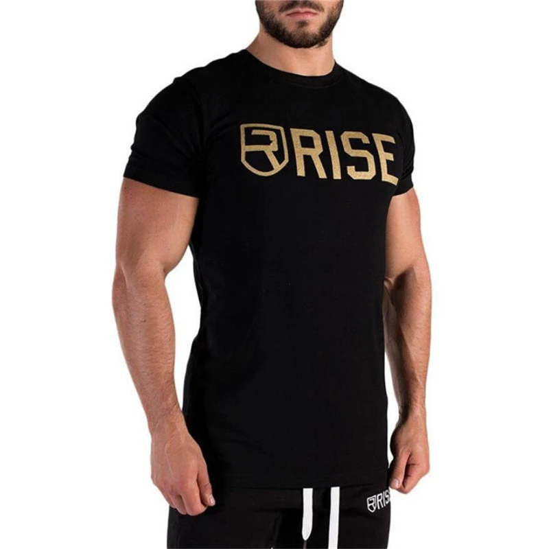 

Summer RISE Men Cotton t-shirts Man Casual tshirt Gentle Gyms Bodybuilding and Fitness Men Singlets Tank Shirts fitness Clothe