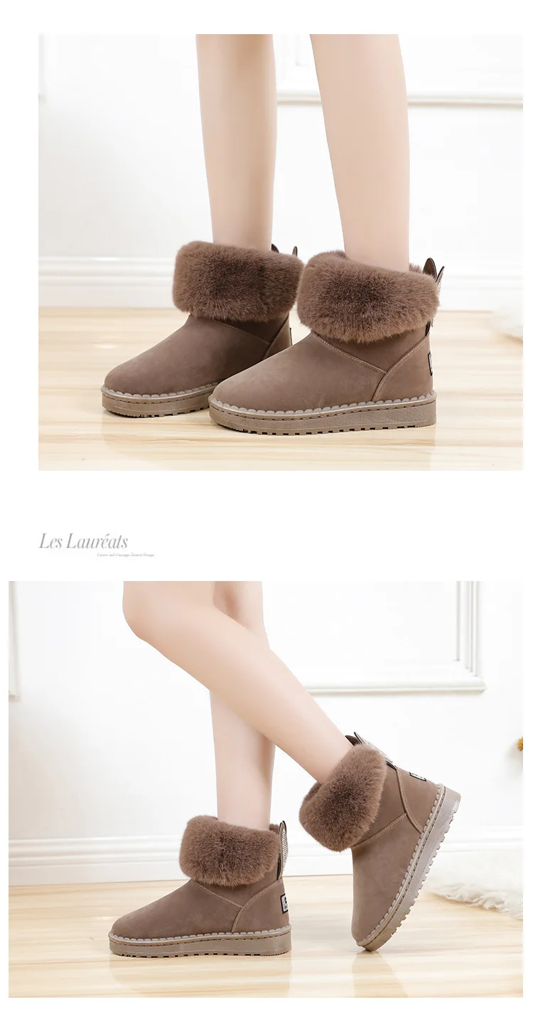 LZJ/Зимние ботильоны на меху г. Зимние ботинки для отдыха женская бархатная нескользящая обувь для женщин, размер 36-40