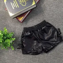 Dfxd/корейская детская одежда осень г. Модная одежда для детей, Детская мода Обувь для девочек из искусственной кожи с бантом Шорты для женщин прекрасный ребенок День рождения Шорты для женщин