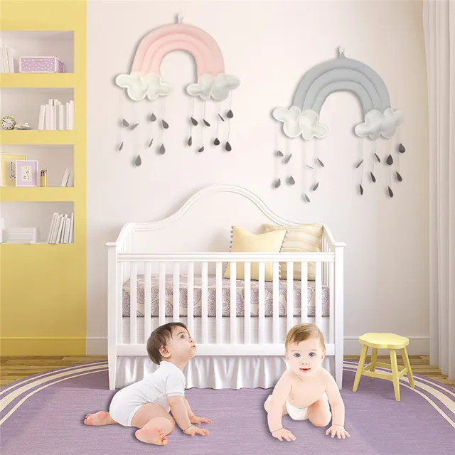 Cute Baby Crib Decor Toy Cotton Cloud Shape Kindergarten Nursery Cute Baby Crib Decor Toy Cotton Cloud Shape Kindergarten Nursery Room Wall Hanging For Kids