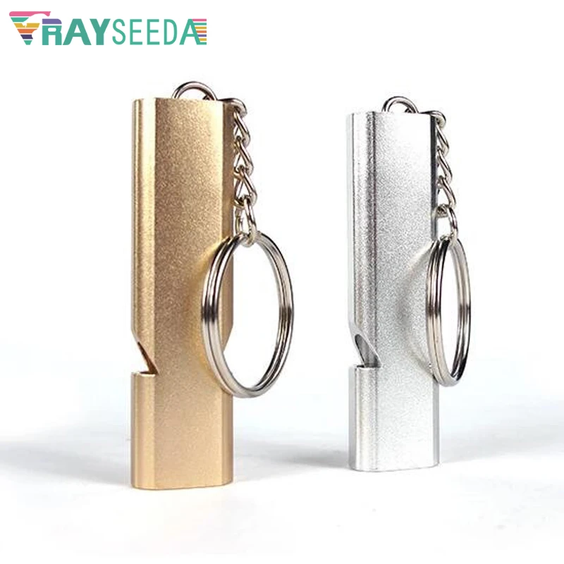Rayseeda عالية ديسيبل الطوارئ صفارة إنقاذ مع المفاتيح كيرينغ ل في الهواء الطلق التخييم الانقاذ بصوت عال صافرة الإسعافات الأولية الأجهزة