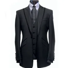 Индивидуальный заказ смокинг жениха темно-серый женихов заостренный лацкан Свадебные/ужин Костюмы Best Man жениха(пиджак+ штаны+ галстук+ жилет) B237