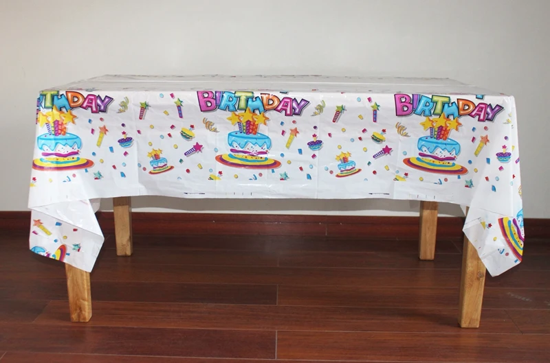 Disposable Plastic Table Cloth Happy Birthday TableCover Tablecloth Cake Print Waterproof For Kids Birthday Party Decoration Disposable Plastic Table Cloth Happy Birthday TableCover Tablecloth Cake Print Waterproof For Kids Birthday Party Decoration