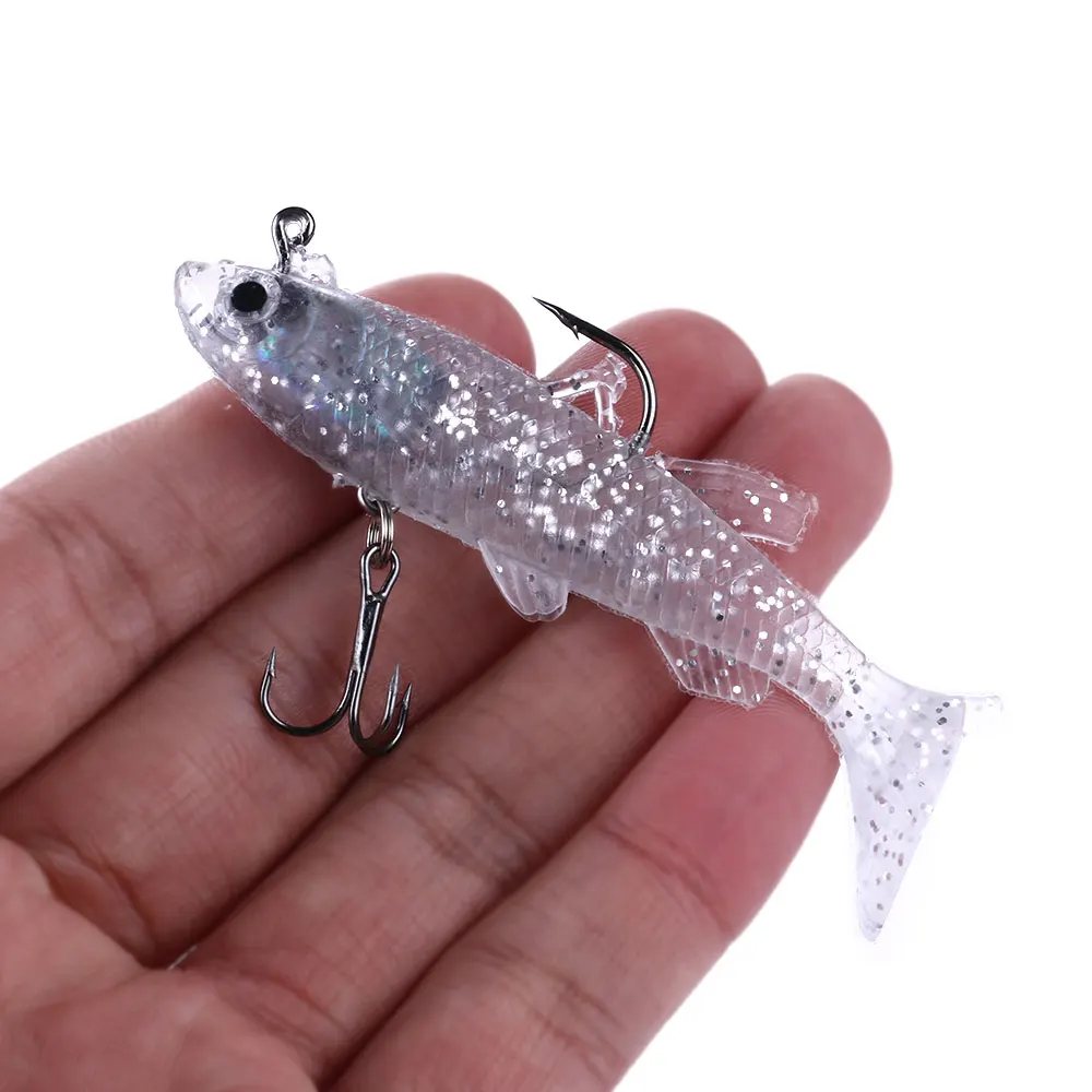 

HENGJIA 5pcs 15g 8cm Transparent Artificial Bait Fishing Lures Soft Lead Feeder Bait Carp Wobblers Fishing Bait silicone Bait