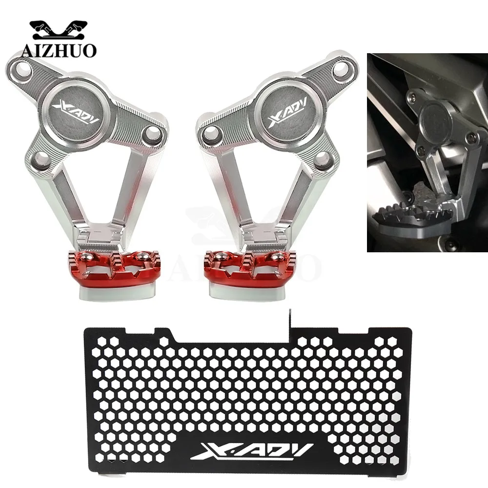 Beste Motorfiets Vouwen Achter Voetsteunen Footrest Passenger Radiator Grille Guard Cover Voor HONDA X ADV XADV750 X ADV 750 2017 2018