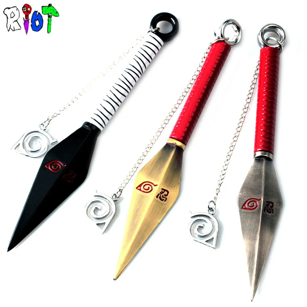 17cm Large Size Naruto Namikaze Minato Mrs Assad Knife Weapon Model Detachable With Chain Alloy Keychain Charms Keyring Gift | Украшения и