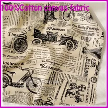 145x50cm1pc английская газета ткань хлопок Ткань Холст Telas Лоскутная автомобильная печать ткань DIY шитье домашняя ткань