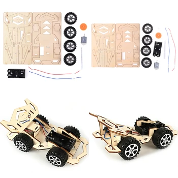 

Wood Assembly Car Toys DIY Gear Drive Mechanical Model Building Kits Assembly Toy Gift Interactive Educational Toy For Children