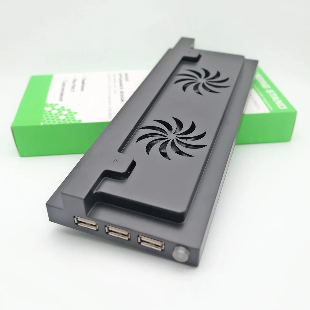 Vertical Stand with Cooling Fan for Xbox one S/Slim 3 USB Ports Hub Vertial Cooling Base/Dock for X