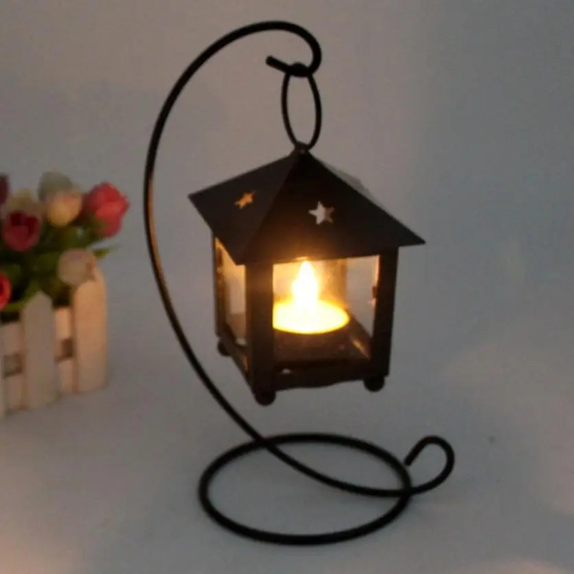 

Hollow Holder Tealight Candlestick Hanging Lantern Vintage House Wrought
