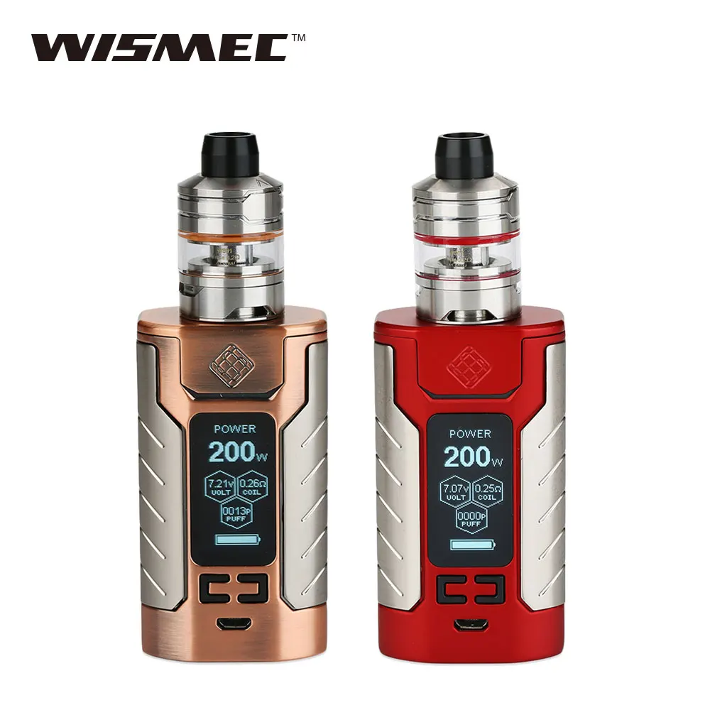 

Original WISMEC SINUOUS RAVAGE230 230W TC Box MOD 1.45-inch OLED VW/RTC/TC/TCR mode e-cigarette box mod vs Drag 2 Vape box