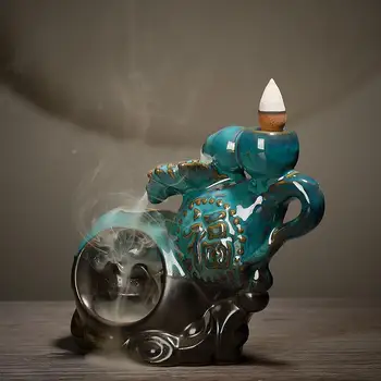 

Chinese Kung Fu Tea Set Backflow Incense Burner Durable Incense Waterfall Ceramic Censer Handmade Porcelain Teaware Home Decor