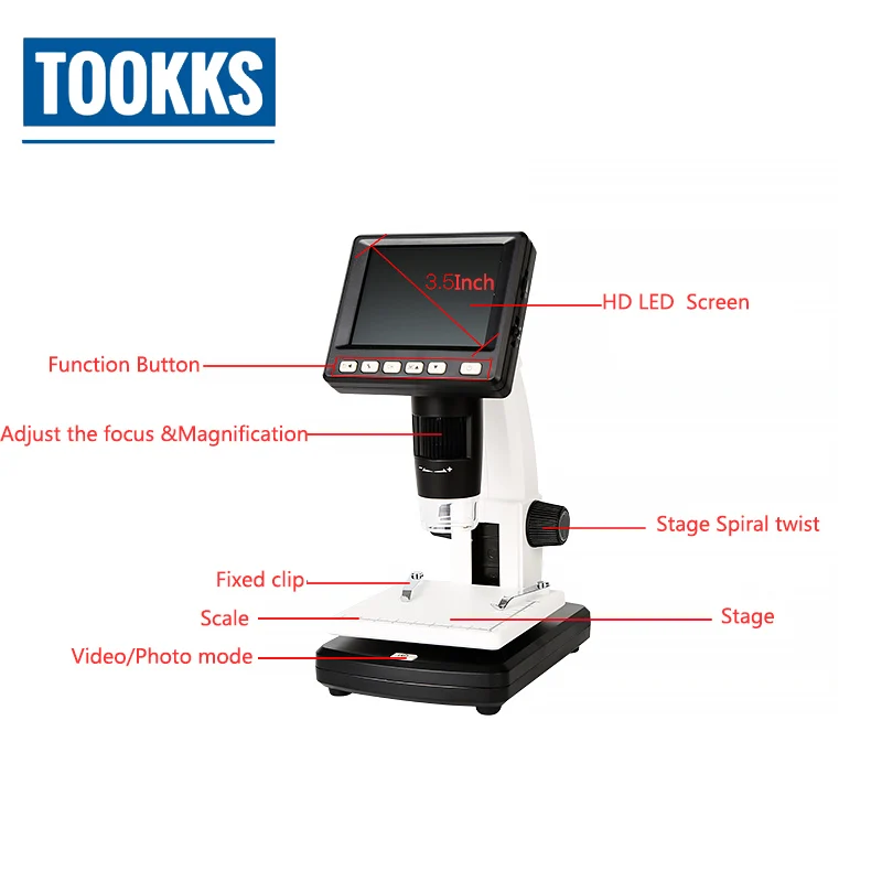 3,5 дюймов HD lcd цифровой электронный микроскоп настольный USB/AV мульти 500X микроскоп фокус Range10mm-30mm