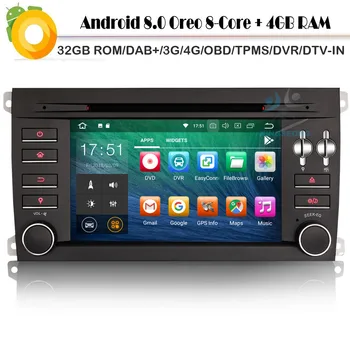 

Octa-Core Android 8.0 Autoradio Sat Nav CD DAB+ Bluetooth WiFi 4G Radio Car GPS Navigation player for Porsche Cayenne