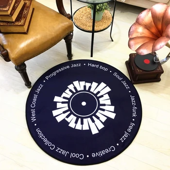 

CD Carpet Mat Retro Antique Sofa Chair Cushion Side Carpet Door Decor Rug Non-slip Short Velvet Mat Vinyl Records Model 05518