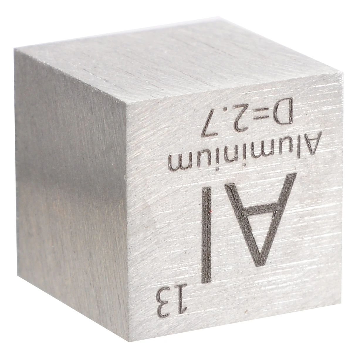 New 1Pcs 99.99% High Purity Aluminum Alloy 10mm Length Cube Carved Element Periodic Table