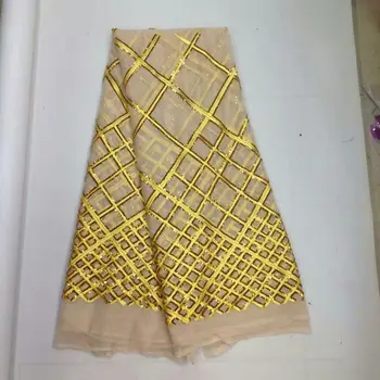 

(5yards)8 colors African French Lace Fabric with sequin High Quality African Tulle Lace Fabric with sequins lace fabric fd5fd-3