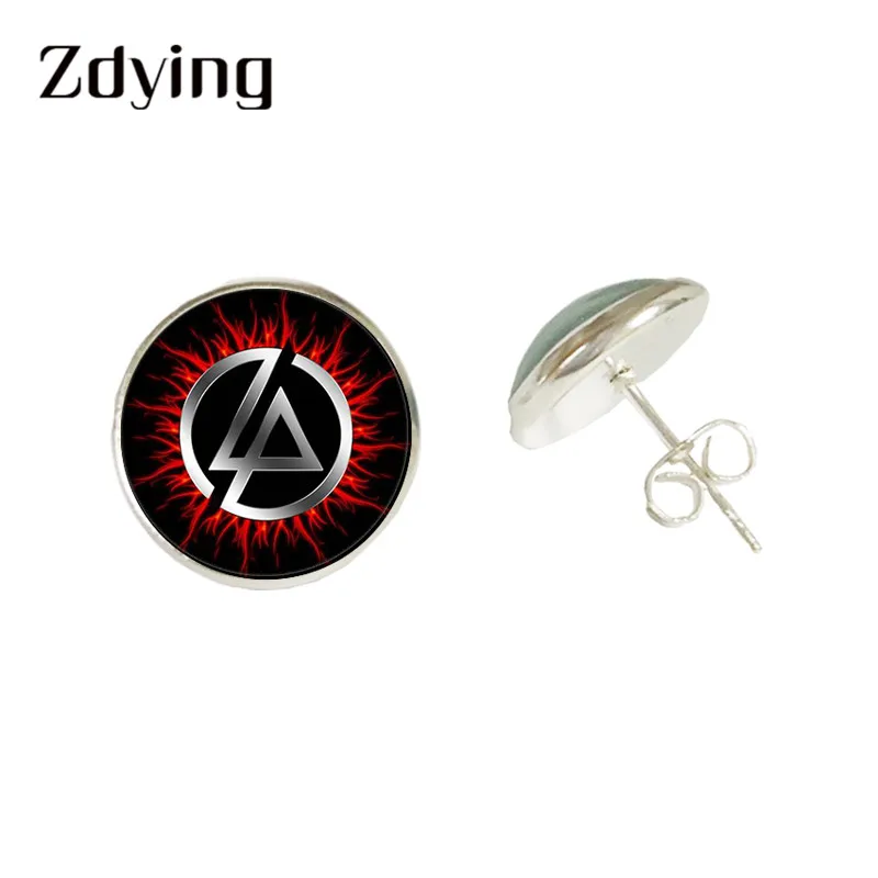 ZDYING Rock Linkin Park серьги-гвоздики логотип музыкальной группы узор стекло кабошон серьги золото/серебро/нержавеющая сталь Ювелирные изделия LK001 - Окраска металла: LK007