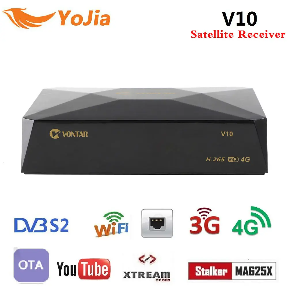 

DVB-S2 Digital Satellite Receiver V10 / V10 Plus 8PSK H.265 Support 3G/4G modem CS cline Stalker Xtream Spain Portugal TP List