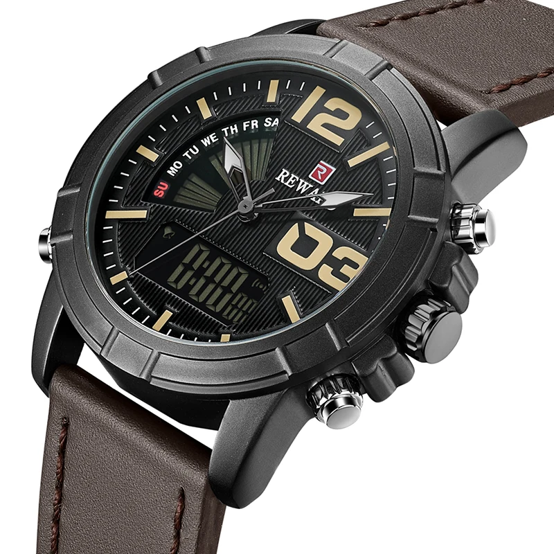 

Men's Fashion Quartz Sport Watches Men Leather Analog Date Clock Led Man Military Waterproof Wristwatch Relogio Masculino