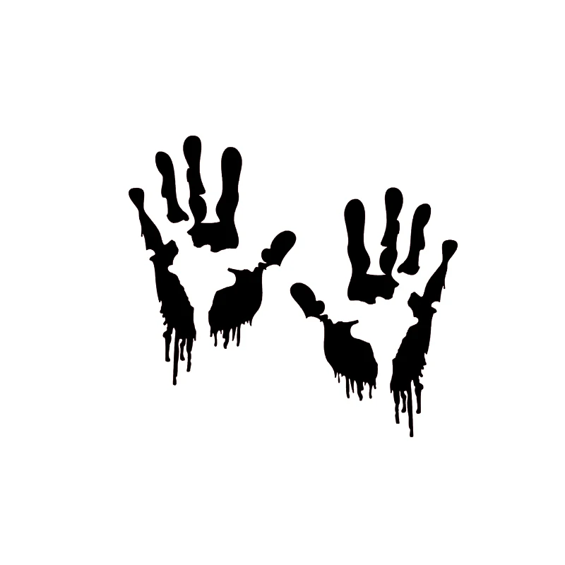 Hotmeini 18 см зомби руки печать наклейки автомобиля Ходячие мертвецы Хэллоуин Забавный окна автомобиля наклейка черный/серебряный