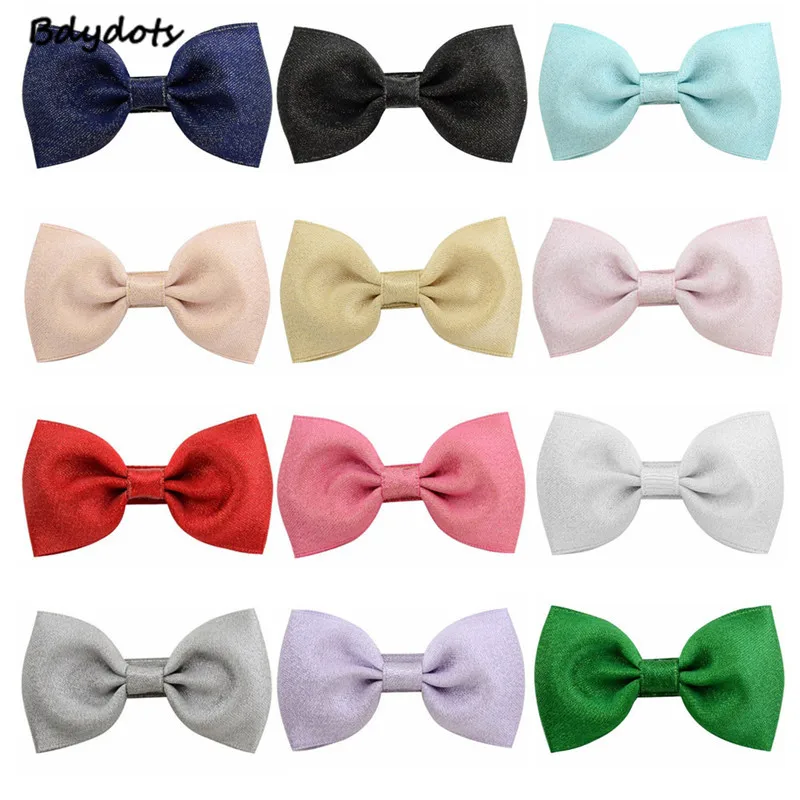 12Pcs/lot Cheering Candy Barrettes Cute Kids Small Bowknots Solid Bows ...