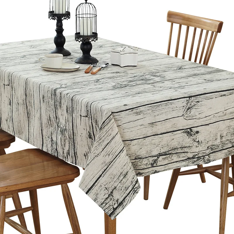 

LOVRTRAL Retro Wood Grain Printed Cotton Sheets Towel Table rice Cotton Linen Tablecloth Decorative Cover Kitchen Home Decoratio