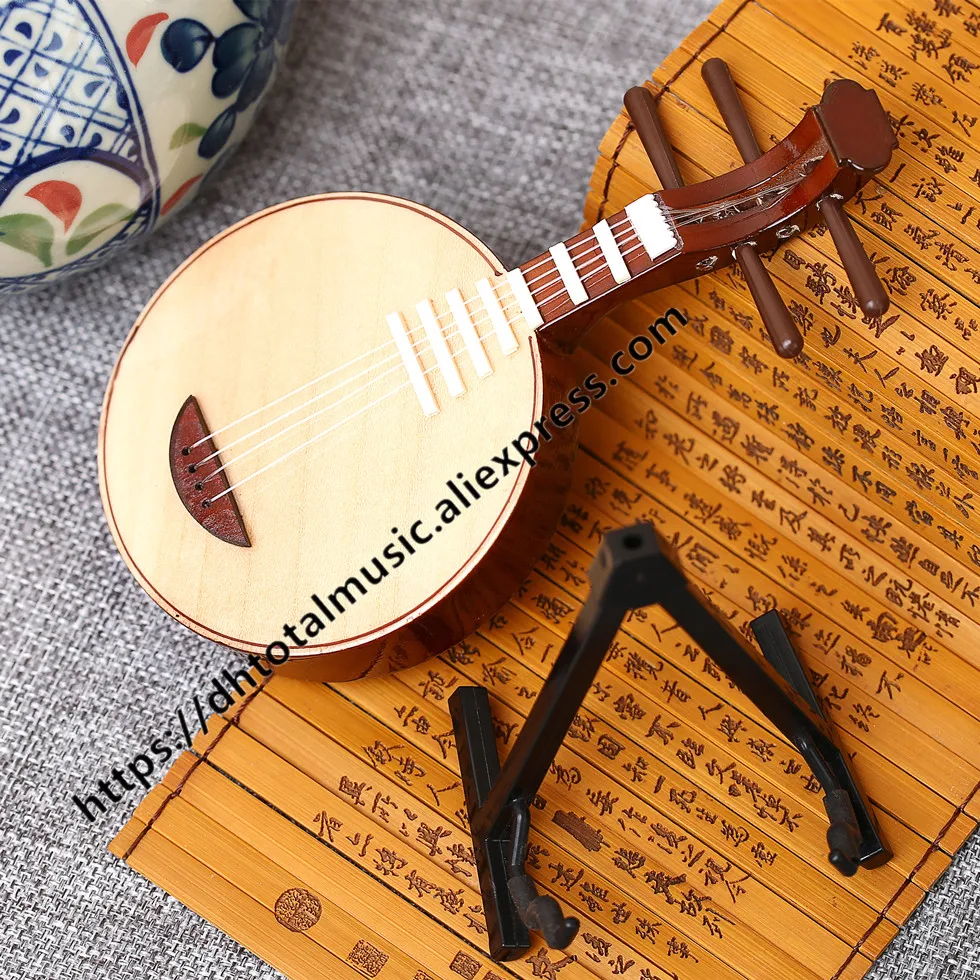 Миниатюрная модель Yueqin Реплика с подставкой и чехлом мини Yueqin музыкальный мини-инструмент украшения Китайский традиционные подарки