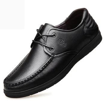 

2019 famous brand high quality breathable wear men's leather shoes business casual breathable soft leather soft bottom shoes men