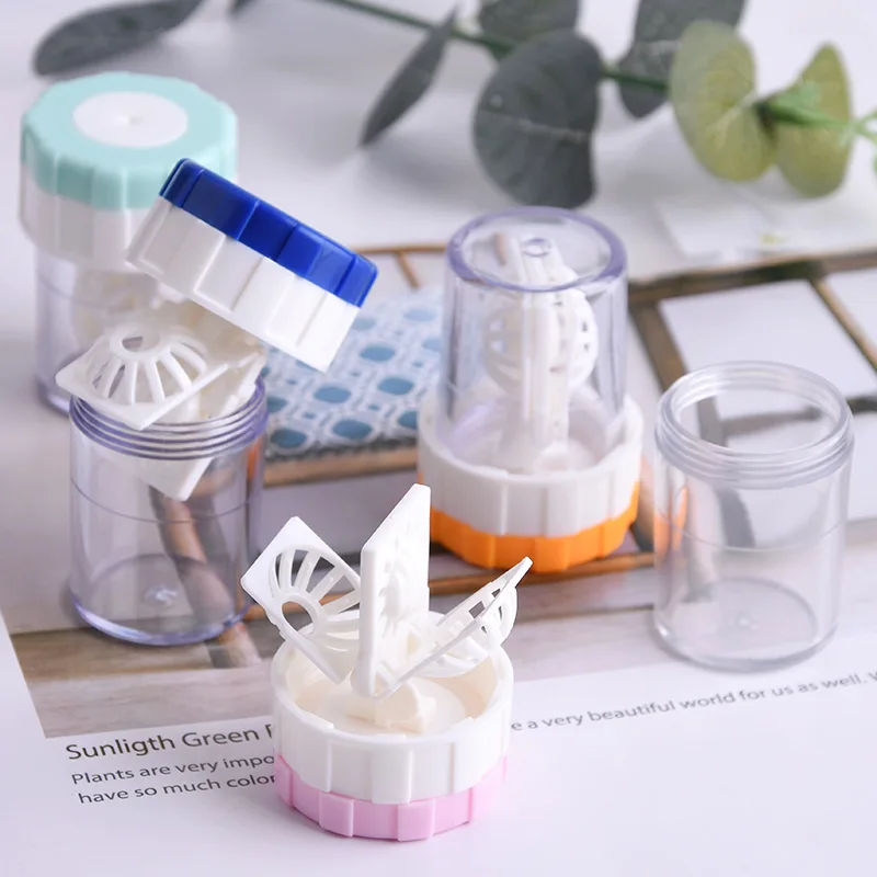 Маленькое чистящее средство для контактных линз портативное Ручное Вращение стелс очки коробка ручной конфеты цвета очиститель для объектива