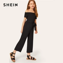 Шеин детский зеленый горох рюшами проймы праздник поясом для девочек комбинезон без рукавов Летний широкую ногу Молнии Милый купальный костюм с шортами