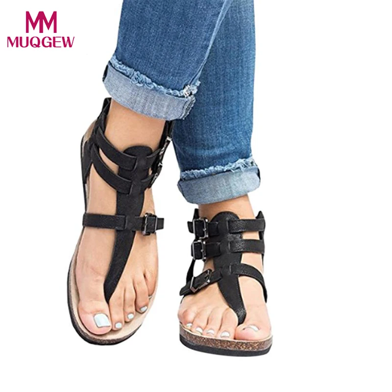 buckle flat sandals