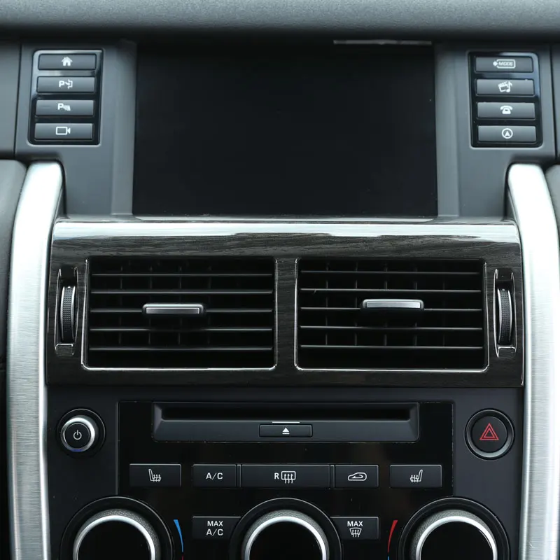 

Center Control AC Outlet Vent Frame Cover Trim Stickers For Land Rover Discovery Sport Car Accessories ABS Dark Wood 2015+